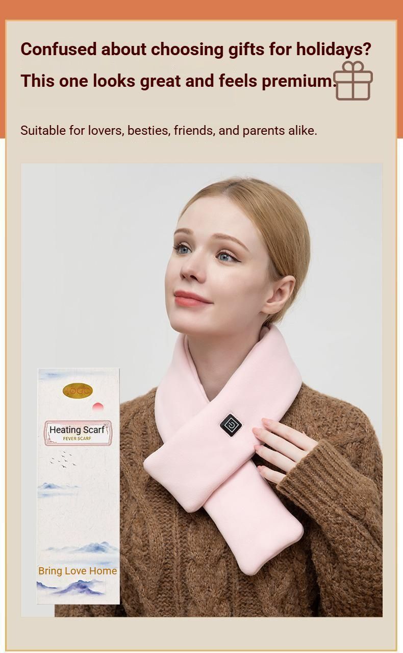 USB Rechargeable Graphene Heated Neck Warmer Khaki-Gift Box Edition