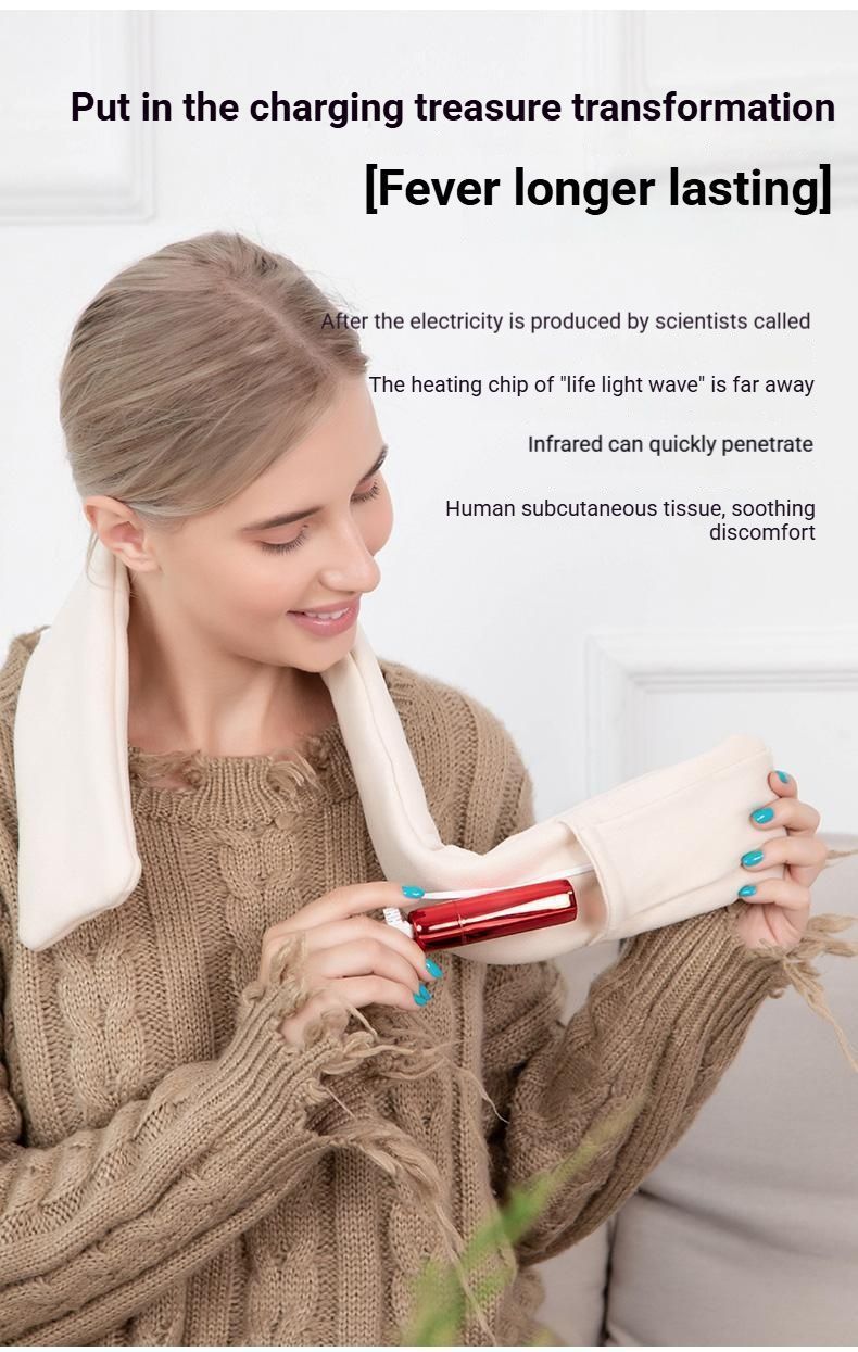 USB Rechargeable Graphene Heated Neck Warmer Khaki-Gift Box Edition