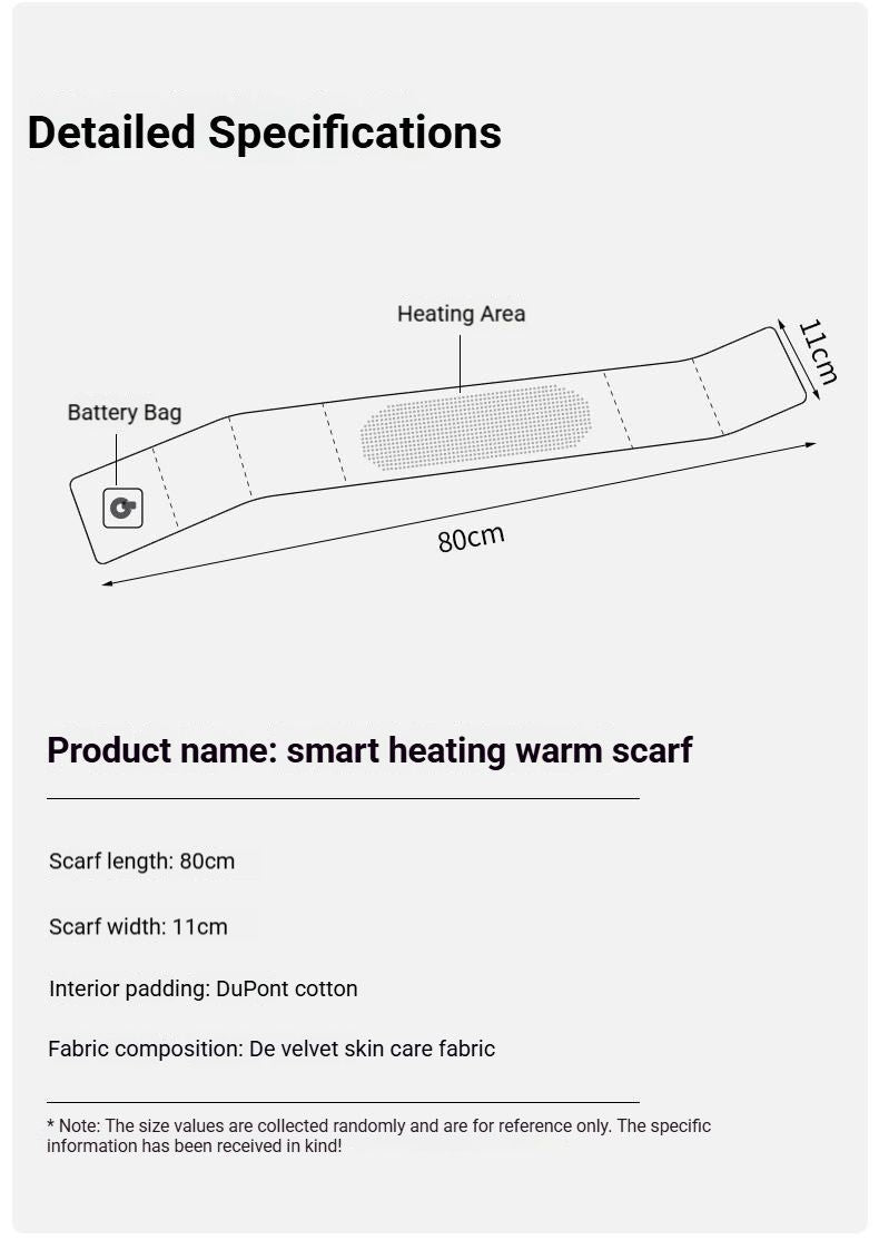 USB Rechargeable Graphene Heated Neck Warmer Khaki-Gift Box Edition