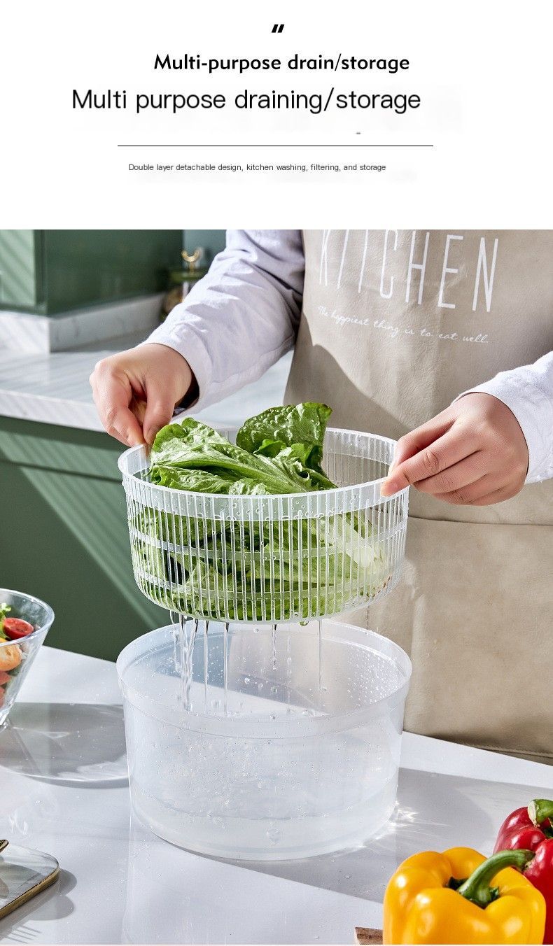 Vegetable washing basket-Green 2in1 with Julienne and Slicing Function