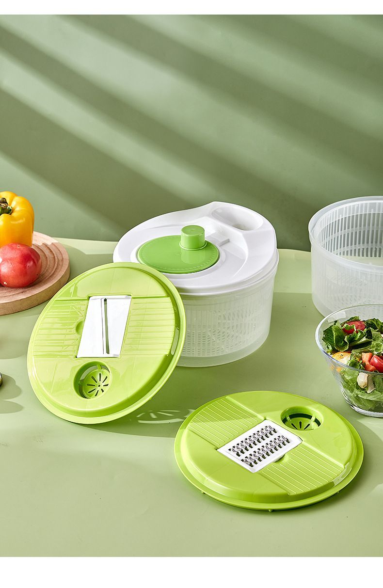 Vegetable washing basket-Green 2in1 with Julienne and Slicing Function