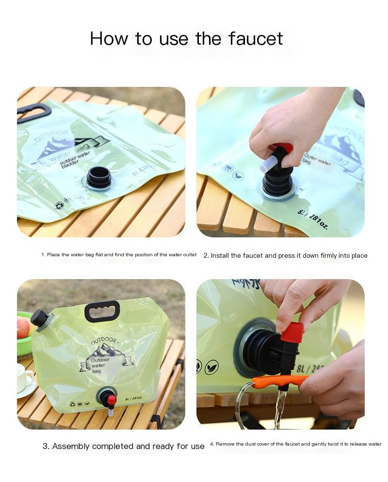 Outdoor portable folding water storage bag-3L transparent