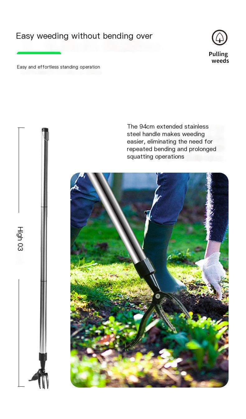 Manual weeding device-with a stainless steel three-section pipe