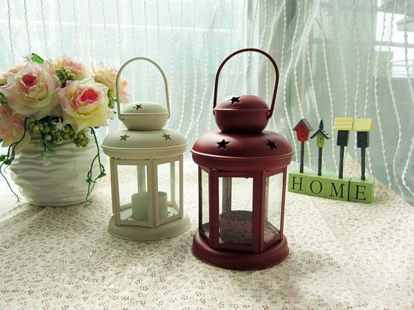 White Black and Red Candle Holder Set of 3