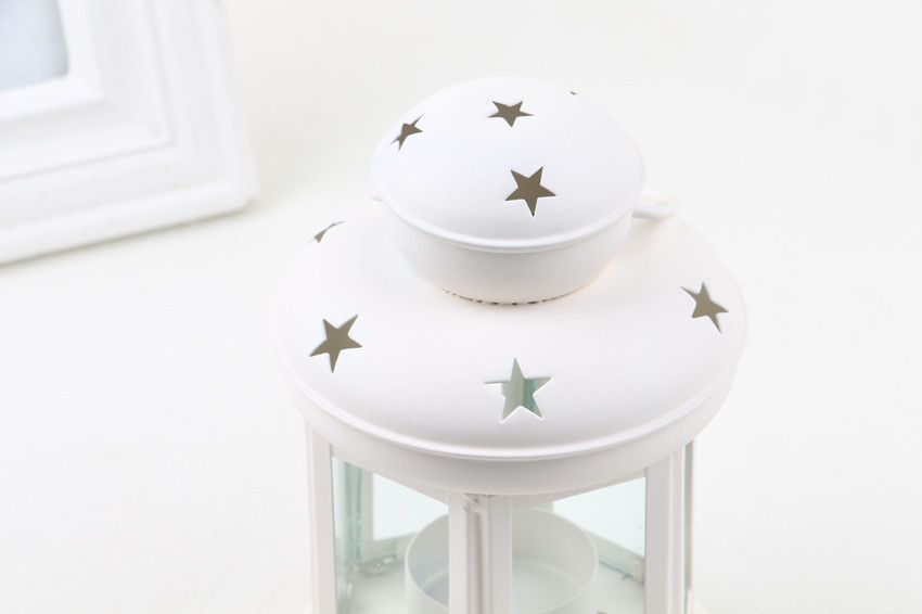 White Black and Red Candle Holder Set of 3