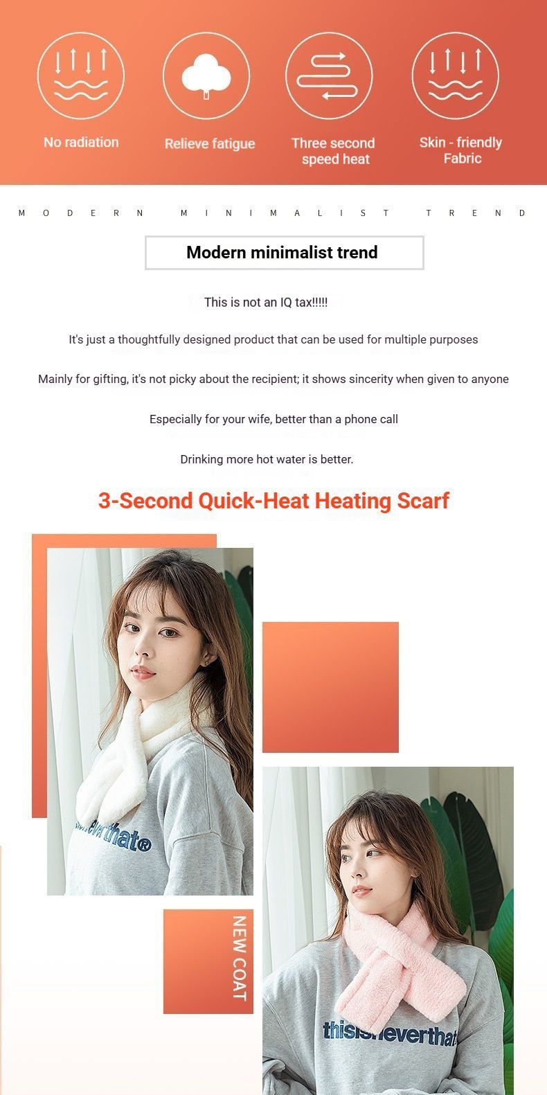 Winter Imitation Rabbit Fur USB Heated Scarf Beige-Gift Box Edition
