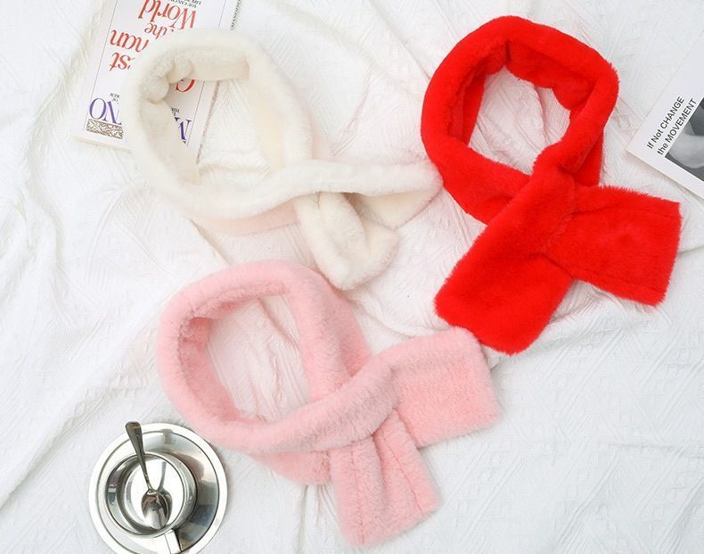 Winter Imitation Rabbit Fur USB Heated Scarf Pink