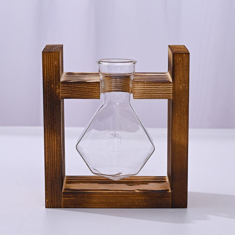 HydroponicSnap-OnWoodenStand-Heart-ShapedDoubleBottle