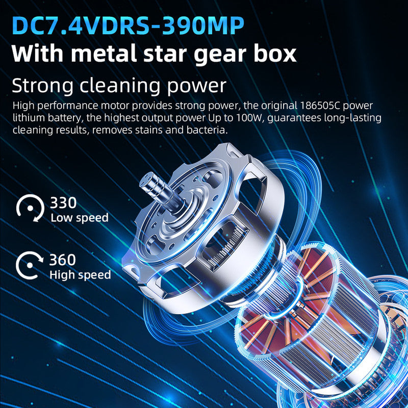 Electric Spin Scrubber Power Shower Cleaning Brush with Extendable Handle & 8 Brush Heads for Bathtub Tile Grout Kitchen Window and Floor