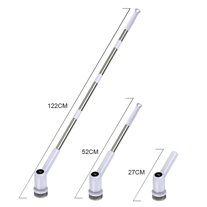 Electric Spin Scrubber Power Shower Cleaning Brush with Extendable Handle & 8 Brush Heads for Bathtub Tile Grout Kitchen Window and Floor