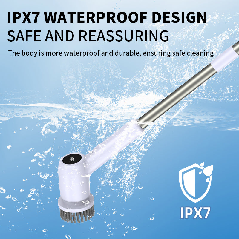 Electric Spin Scrubber Power Shower Cleaning Brush with Extendable Handle & 8 Brush Heads for Bathtub Tile Grout Kitchen Window and Floor