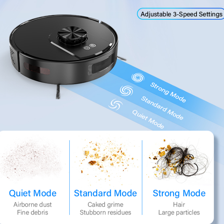 Smart LDS Navigation Robot Vacuum and Mop with Self-Emptying Dock 3500Pa Max Self-Charging Compatible with Alexa & Google Home
