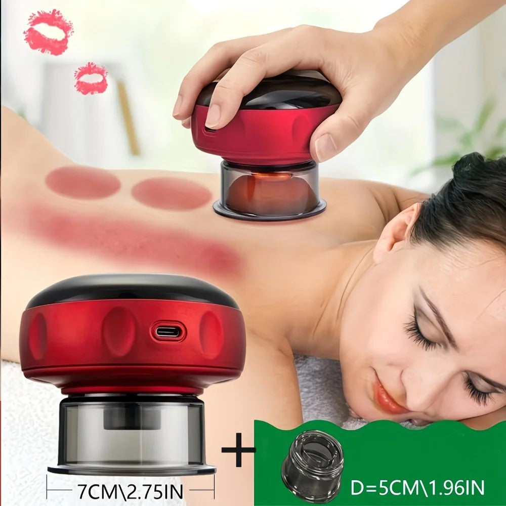 Smart Cupping Massager: Wireless & Portable/One-Button Pressure Release/12-Level Red Light Heat Therapy, Detachable & Easy to Clean, Full-Body Applicable for Circulation Boost, Revitalize Your Body and Mind at Home or On the Go,black