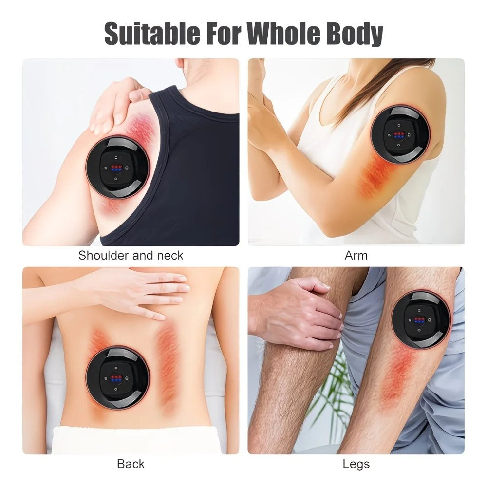 Smart Cupping Massager: Wireless & Portable/One-Button Pressure Release/12-Level Red Light Heat Therapy, Detachable & Easy to Clean, Full-Body Applicable for Circulation Boost, Revitalize Your Body and Mind at Home or On the Go,black