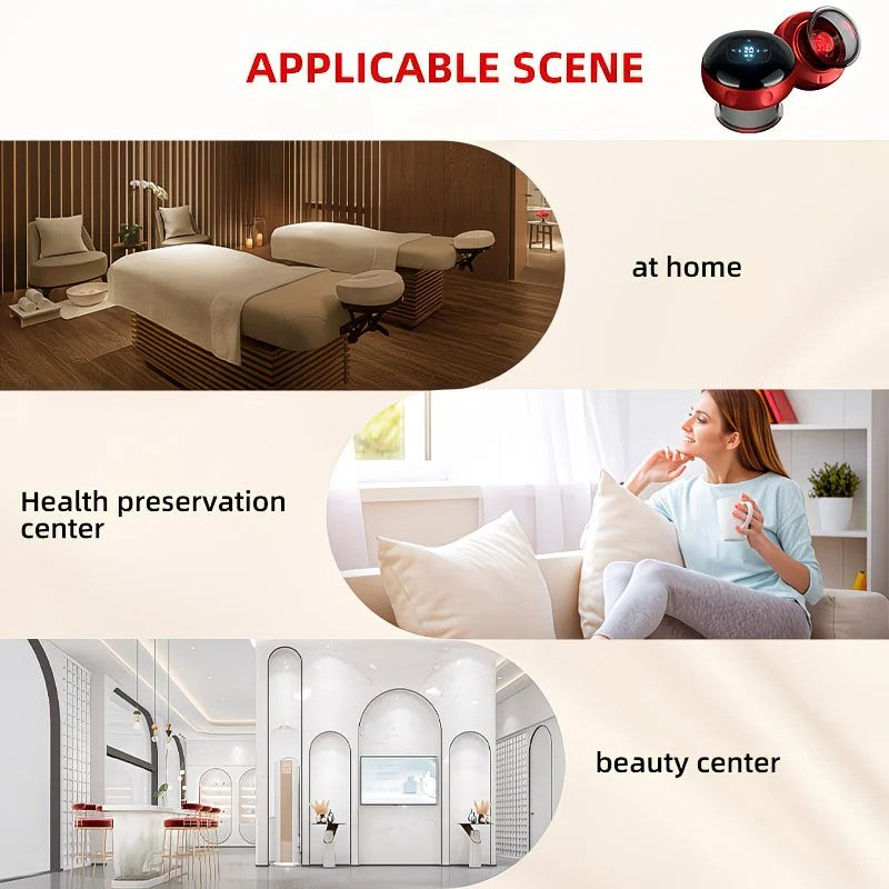 Blue Smart Cupping Massager: Wireless & Portable/One-Button Pressure Release/12-Level Red Light Heat Therapy, Detachable & Easy to Clean, Full-Body Applicable for Circulation Boost, Revitalize Your Body and Mind at Home or On the Go