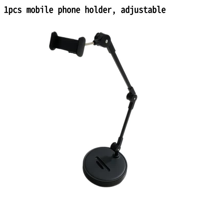 Robust and Adjustable Carbon Steel Phone Holder – Features a 360° Rotating Flexible Long Arm, Durable Carbon Steel Cantilever Base, Perfect for Watching TV Shows, Live Streaming, and Taking Selfies [Black]