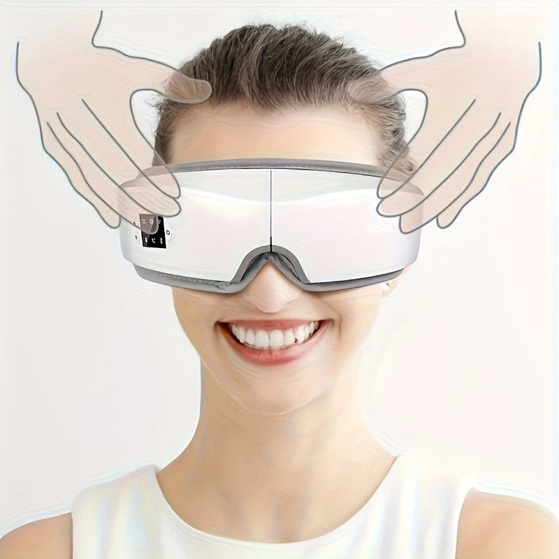 4D Smart Multifunctional Eye Massager with Air Pressure, Vibration, Heating, and Music.