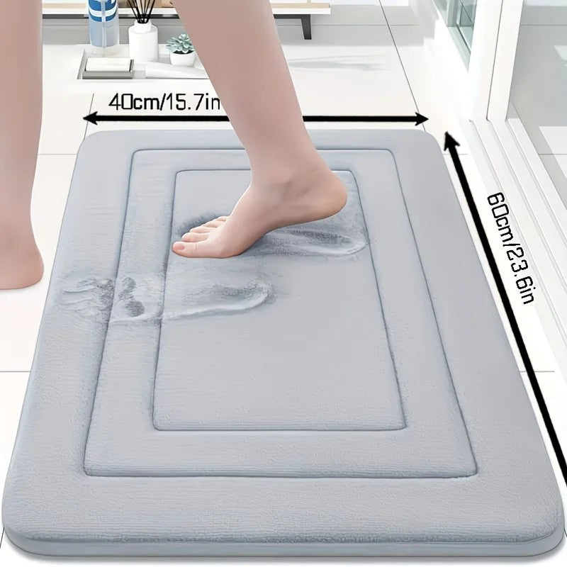 Grey  Geometric Pattern, Soft Lightweight Skin-Friendly, Bathroom Accessory, Toilet Anti-Slip Mat, Bathroom Mat, Machine Washable, Suitable for Shower Room, Bathroom Doorway, Bedroom Room Decoration, Modern Bath Mat, Durable Bathroom Floor Mat