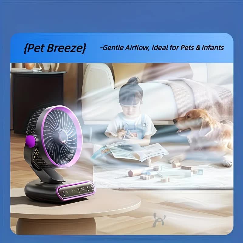 Grayish Purple   AI Smart Circulating Fan: 4 Modes + Silent Airflow, Your All-Scenario Cooling Companion。