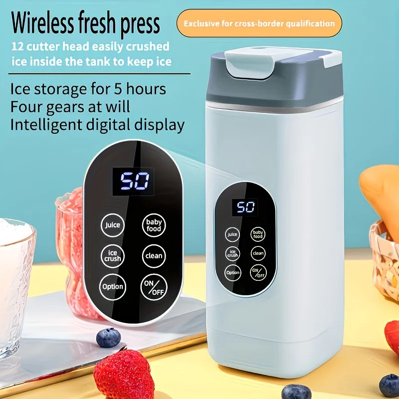 Portable Wireless Fresh Juice Maker: Freshness in a Cup, Anywhere, Anytime.  BLACK