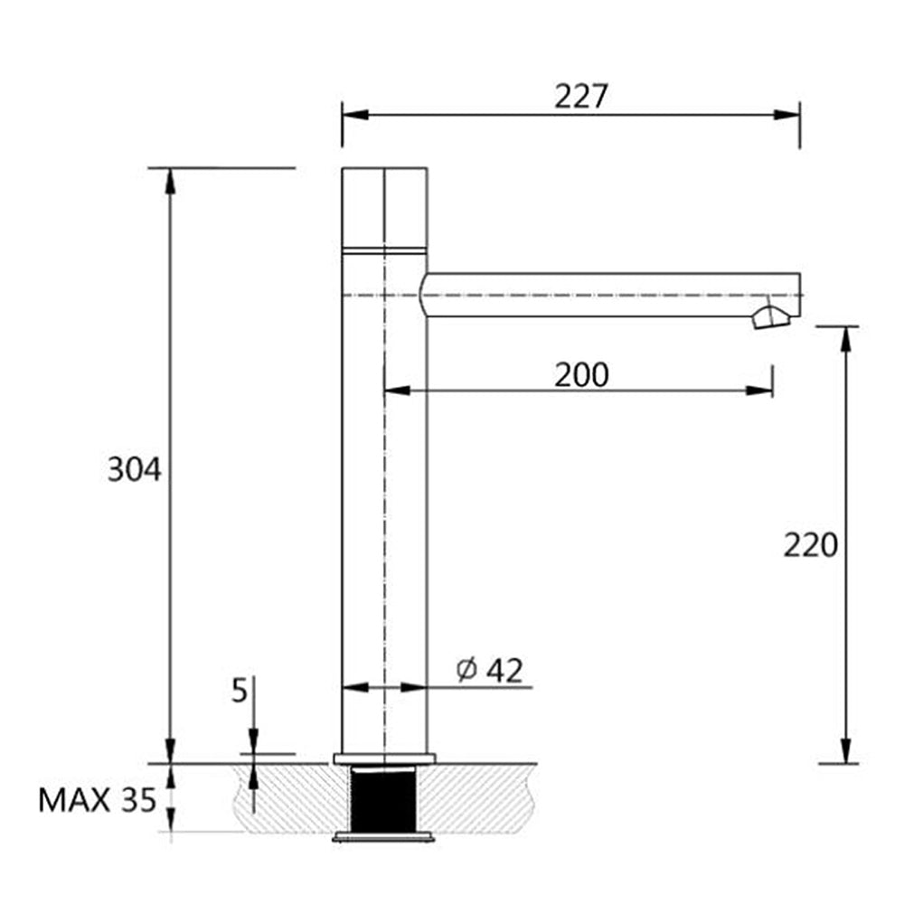WELS Black 30cm Tall Basin Mixer Vanity Sink Faucet Bubble Tap Laundry 180º Turn