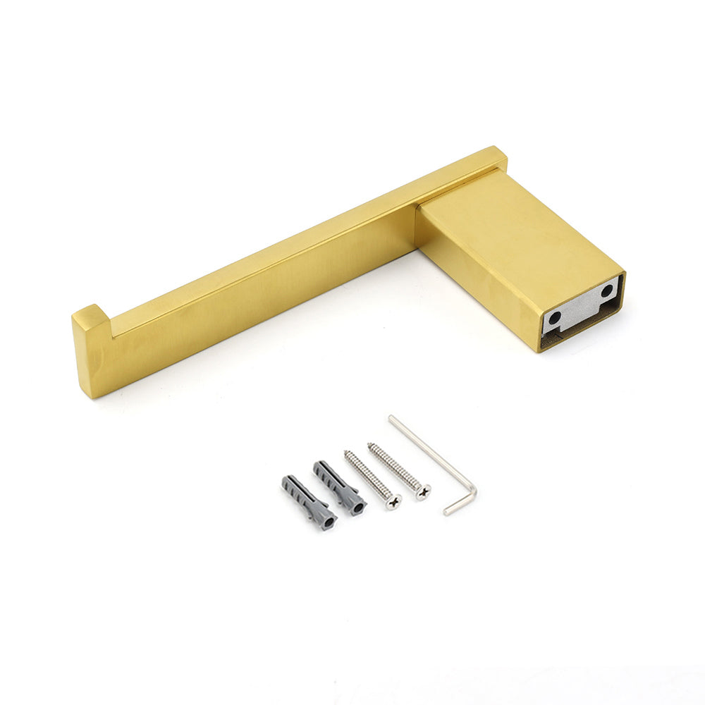 Bahtroom Brushed Gold Toilet Paper Roll Tissue Roll Holder Rack Wall Mounted Kit