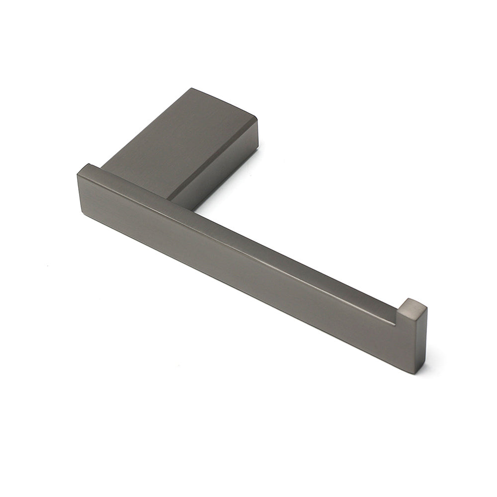 Gun Metal Square Toilet Paper Roll Tissue Roll Holder Hook Rack Wall Mounted Set