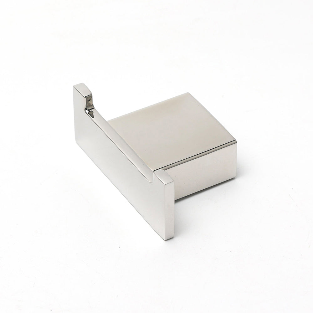 Chrome Square Robe Hook Clothes Towel Holder Bathroom Wall Mounted Hanger Kit