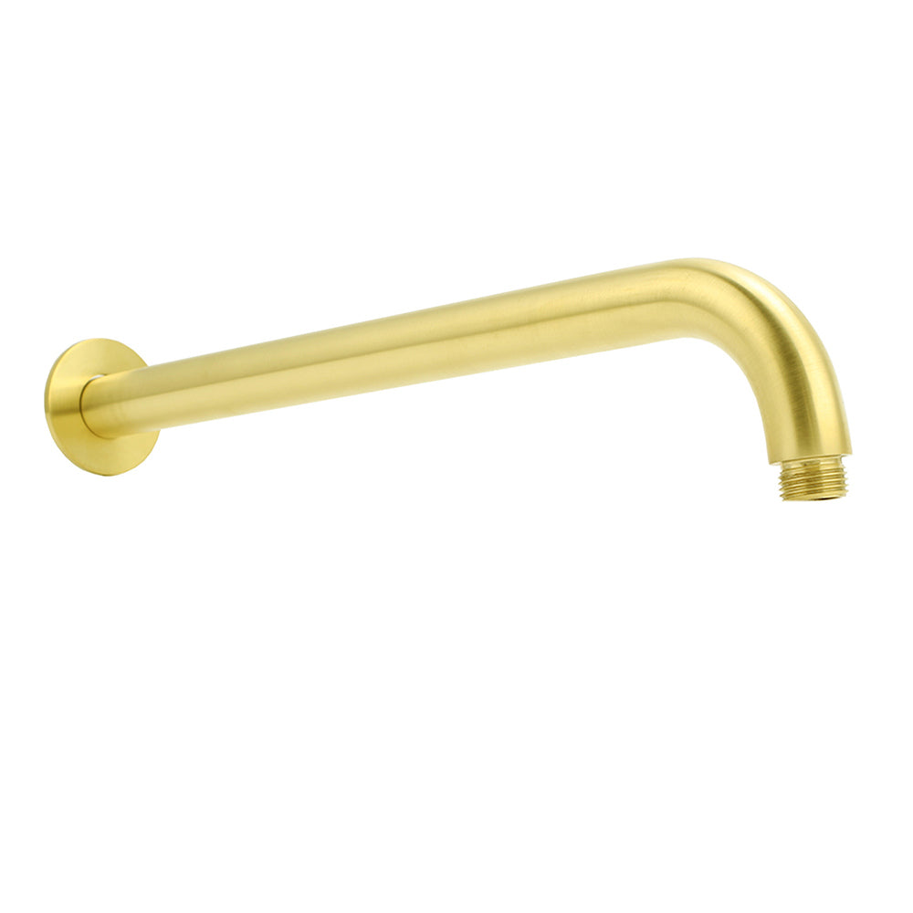 WELS Brushed Gold 8" Shower Rainfall Head + 355mm Straight Wall Mounted Arm Set