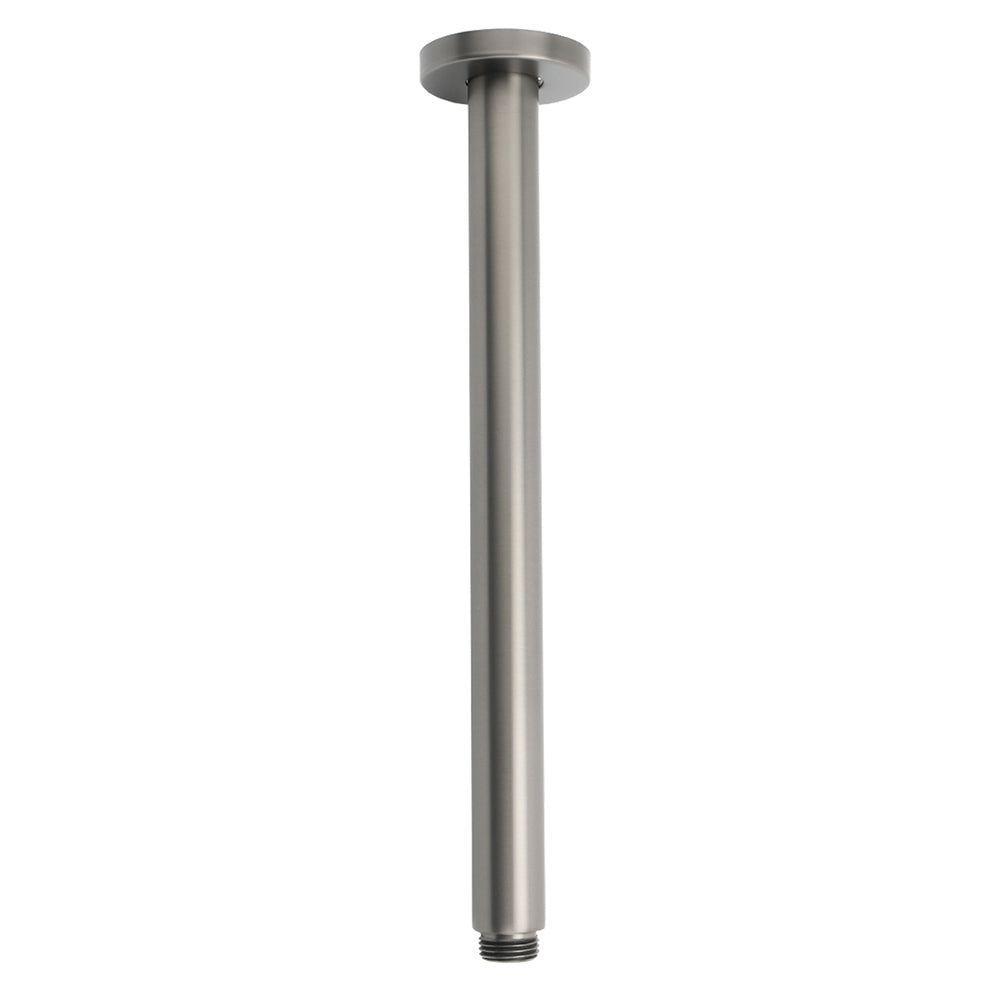 WELS Gun Metal Round 8" SUS Rainfall Shower Head 300mm Ceiling Dropper Arm Set