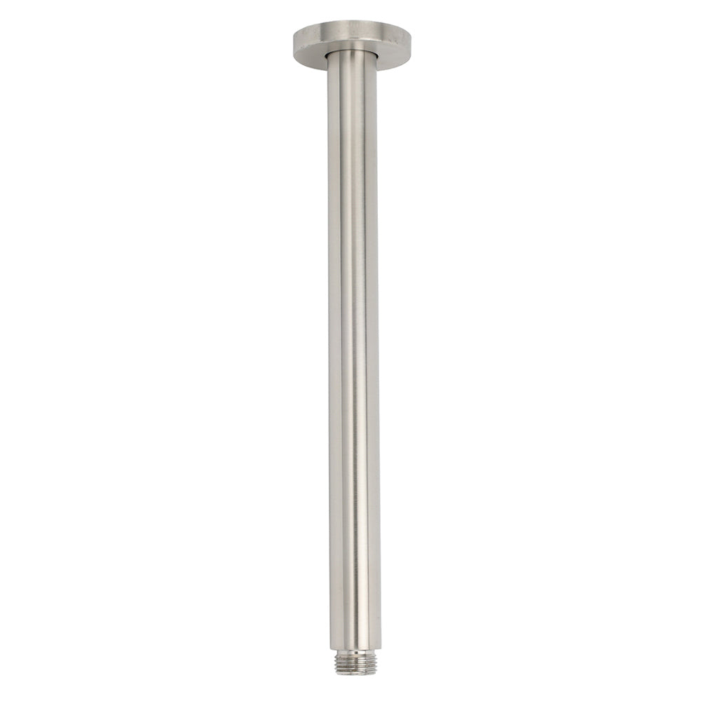 Brushed Nickel Bath Round 30cm Shower Ceiling Brass Extension Dropper Arm