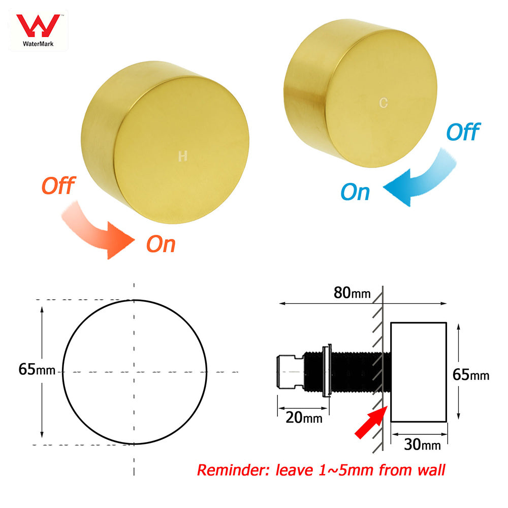 WELS Brushed Gold Large 12" Rain Shower Head 3 Mode Handheld Diverter Twin Taps Combo