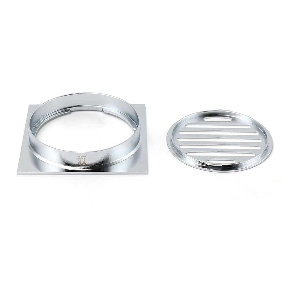 Chrome Stainless Steel 110mm Small Square Shower Grate Floor Drain 95mm Outlet