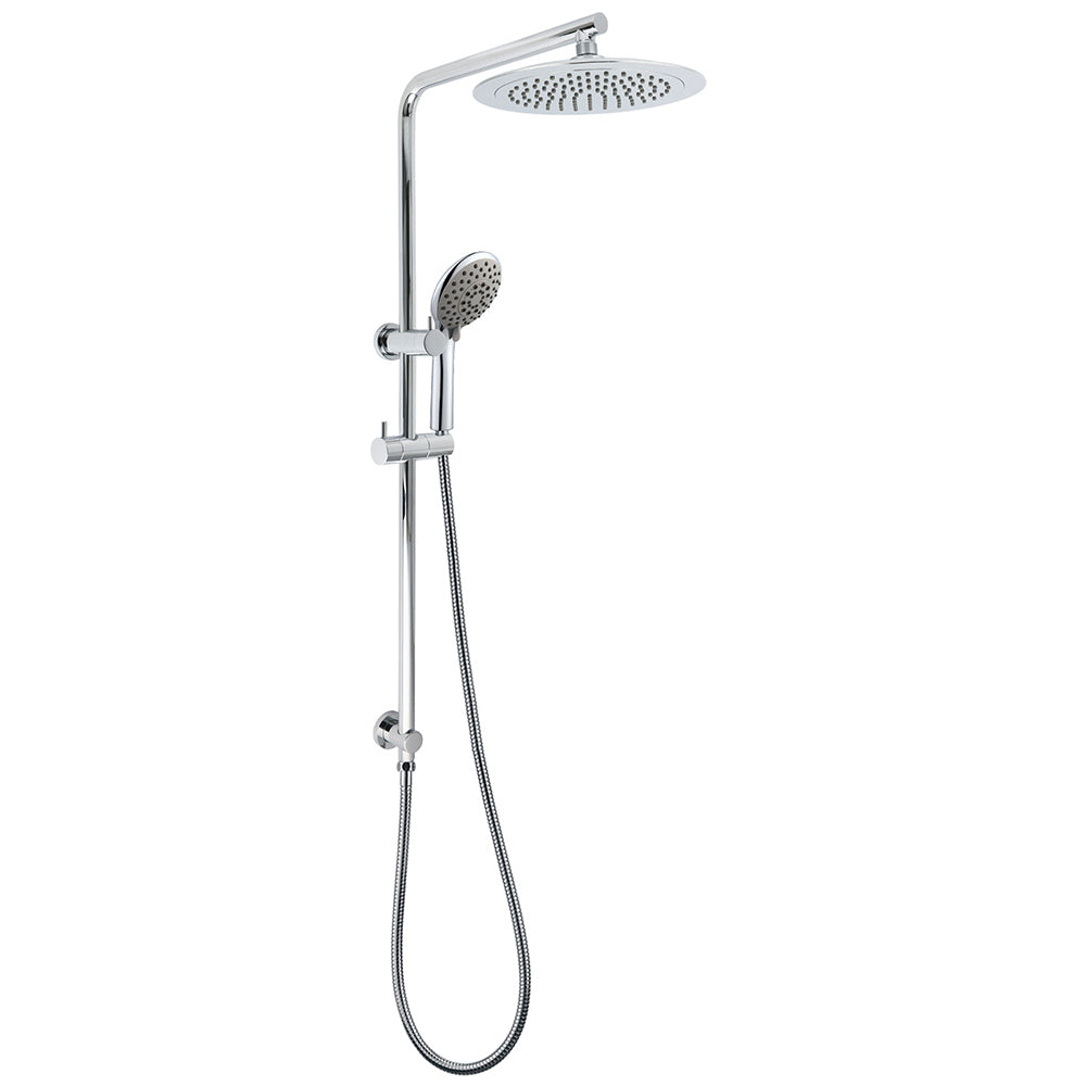 WELS Chrome Round 9" Rain Shower Head 5 Modes Massage Handheld Sliding Rail Set