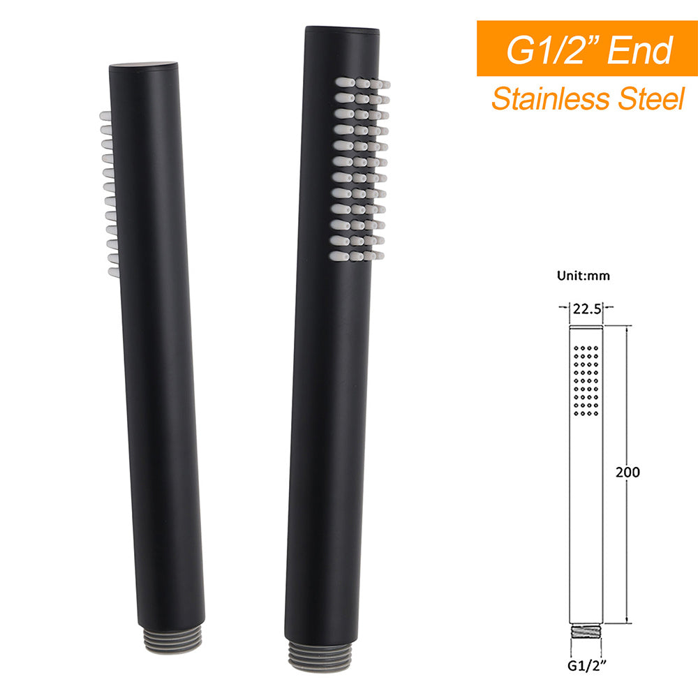 Round 300mm Rain Shower Head Brass Handheld Riser Rail Set Diverter Matt Black