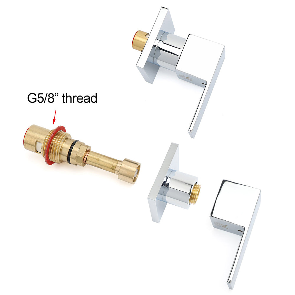 Watermark Chrome Square 1/4 Turn Wall Twin Taps Brass For Shower Head Vanity Basin Spout