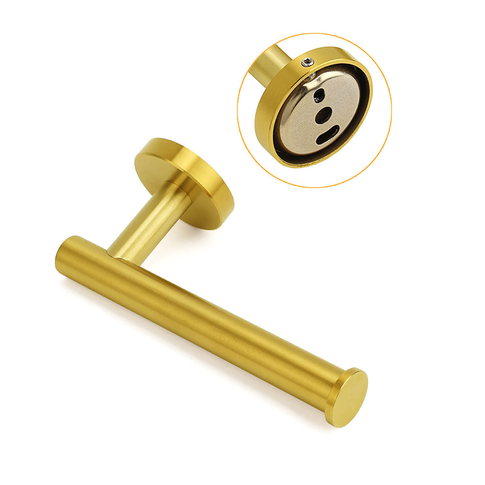 Brushed Gold Round Stainless Steel Toilet Paper Roll Tissue Holder Wall Mounted