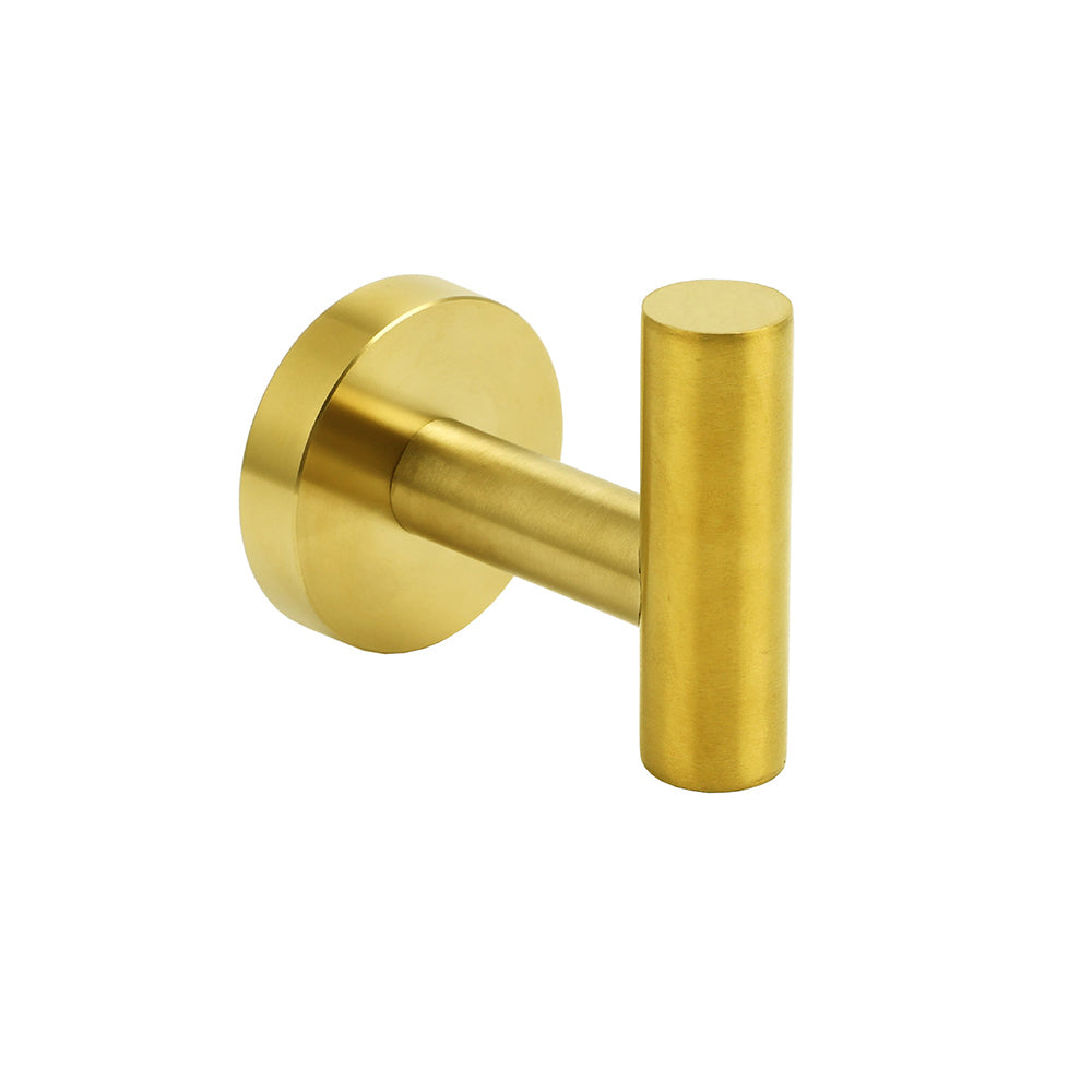 Brushed Gold Robe Hook Hanger Organizer Bathroom Stainless Steel Wall Mounted