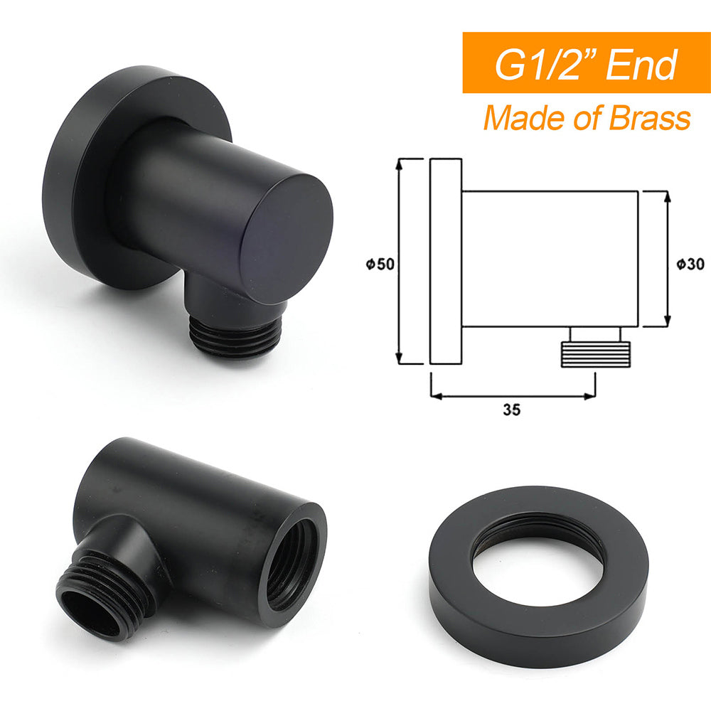 Matt Black 2in1 Set 8" Square Thin Shower Head Handheld Adjustable Silding Rail Twin Taps