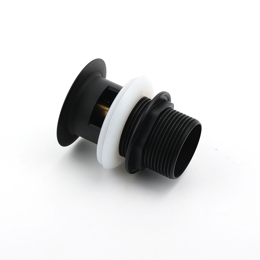 Matt Black Brass 32mm Push Pop Up Waste Plug Overflow Basin Sink Drain Outlet
