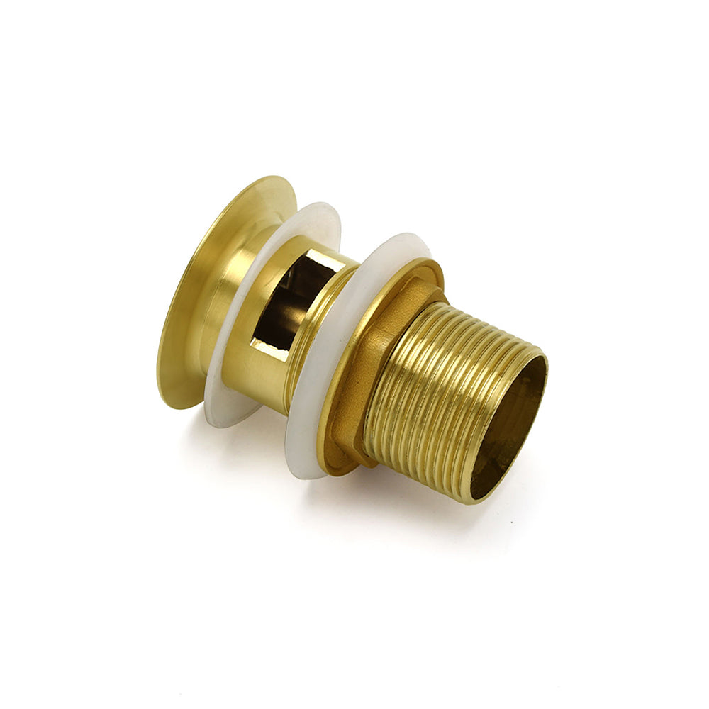 Brushed Gold 32mm Pop Up Push Waste Plug With Overflow Basin Sink Drain Outlet