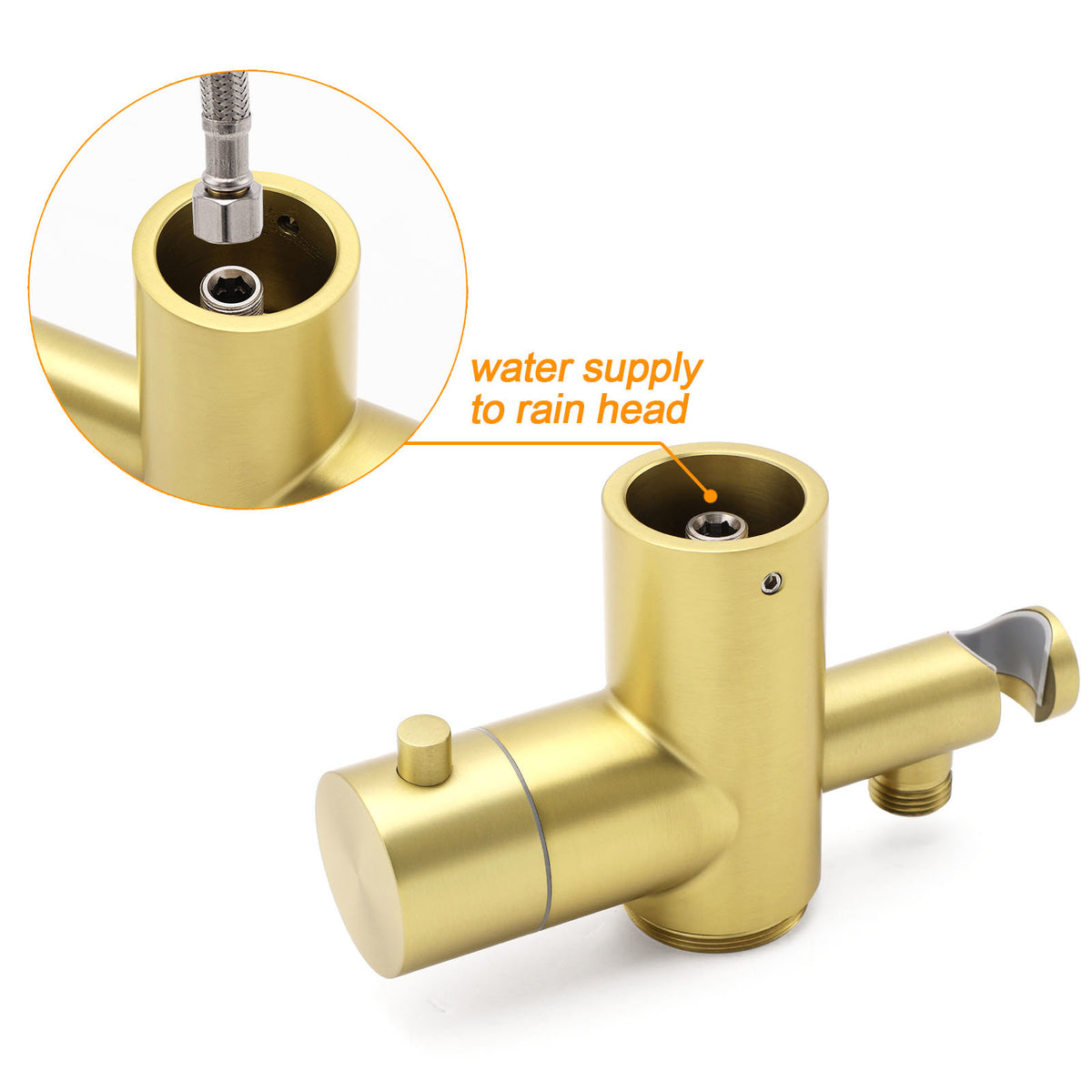 WELS Brushed Gold Twin Shower Handset Combo Set Outdoor Washing 10" Head 316 SUS