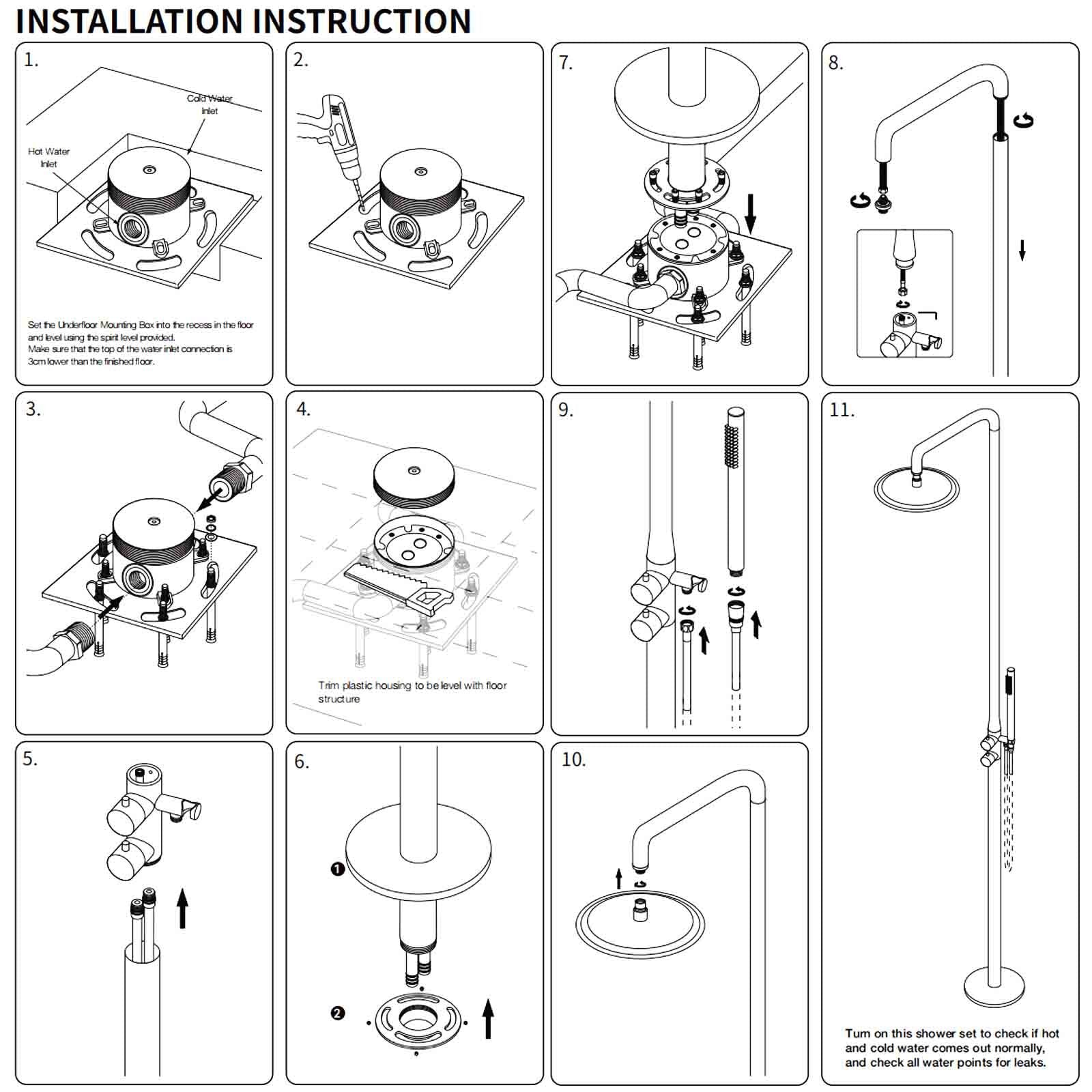 WELS Brushed Gold Twin Shower Handset Combo Set Outdoor Washing 10" Head 316 SUS