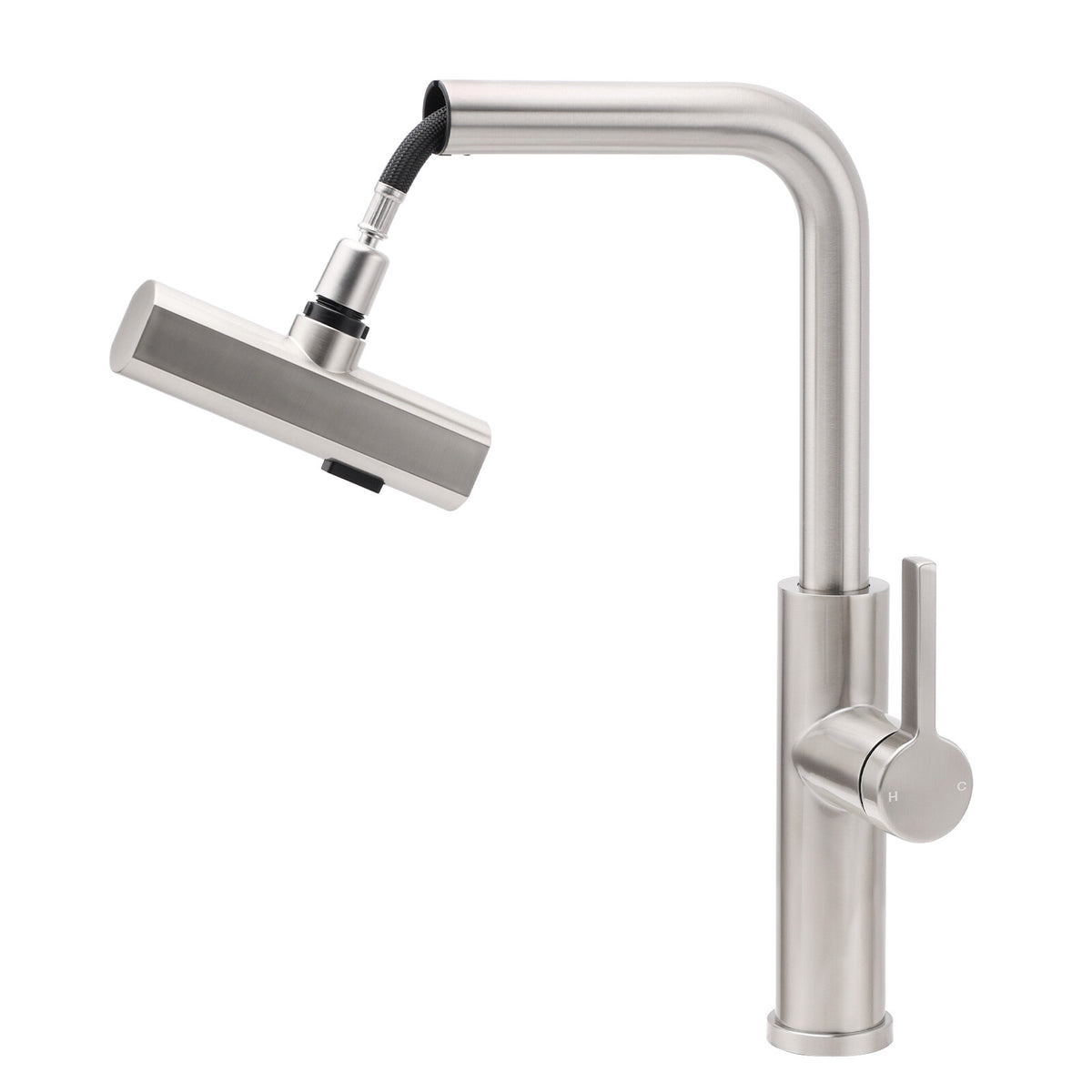 Brushed Nickel 3-Mode Kitchen Mixer Pull Out Down Sink Laundry Faucet Tap WELS