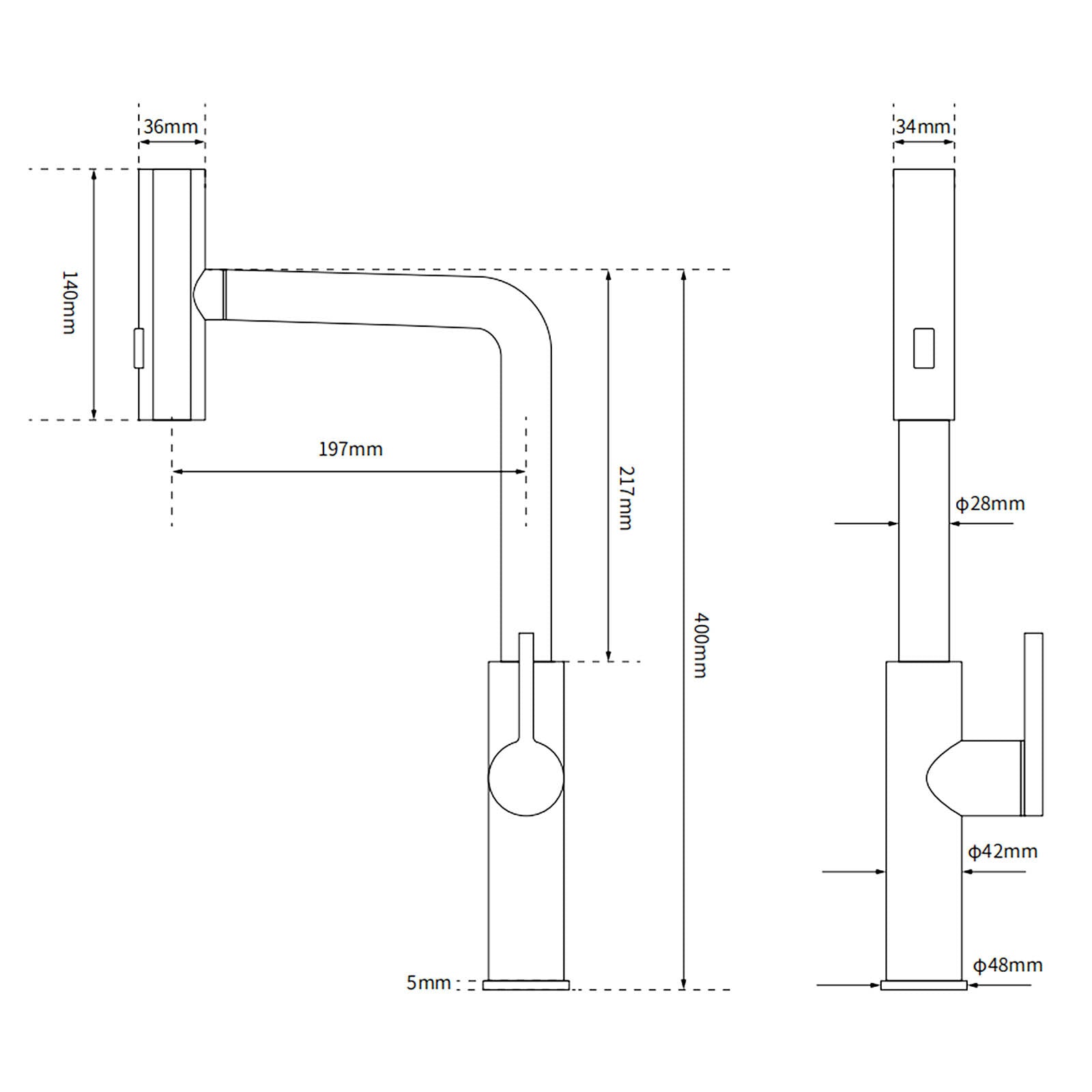 Brushed Nickel 3-Mode Kitchen Mixer Pull Out Down Sink Laundry Faucet Tap WELS