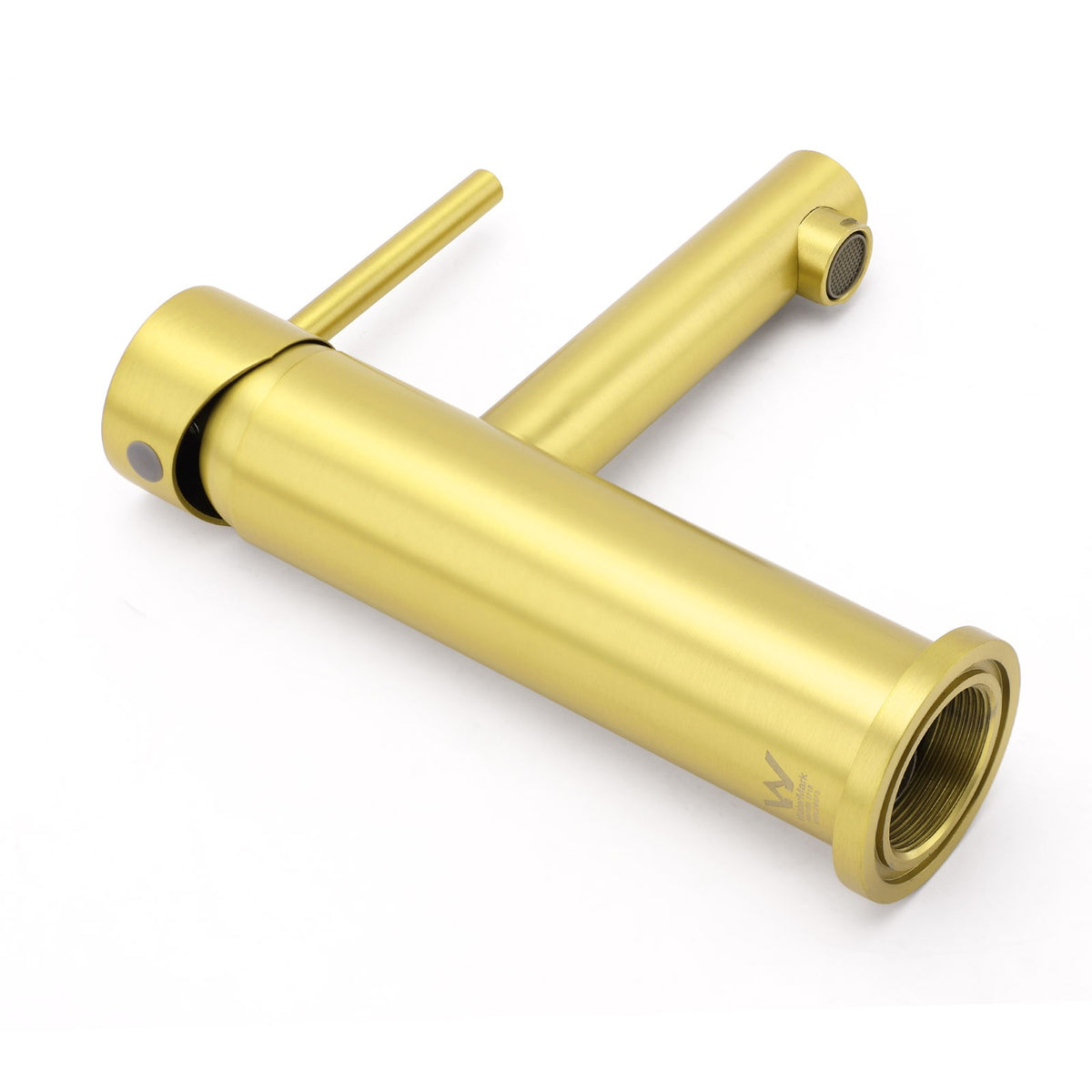 Brushed Gold Round Bathroom Basin Mixer Laundry Vanity Sink Faucet Lever Tapware
