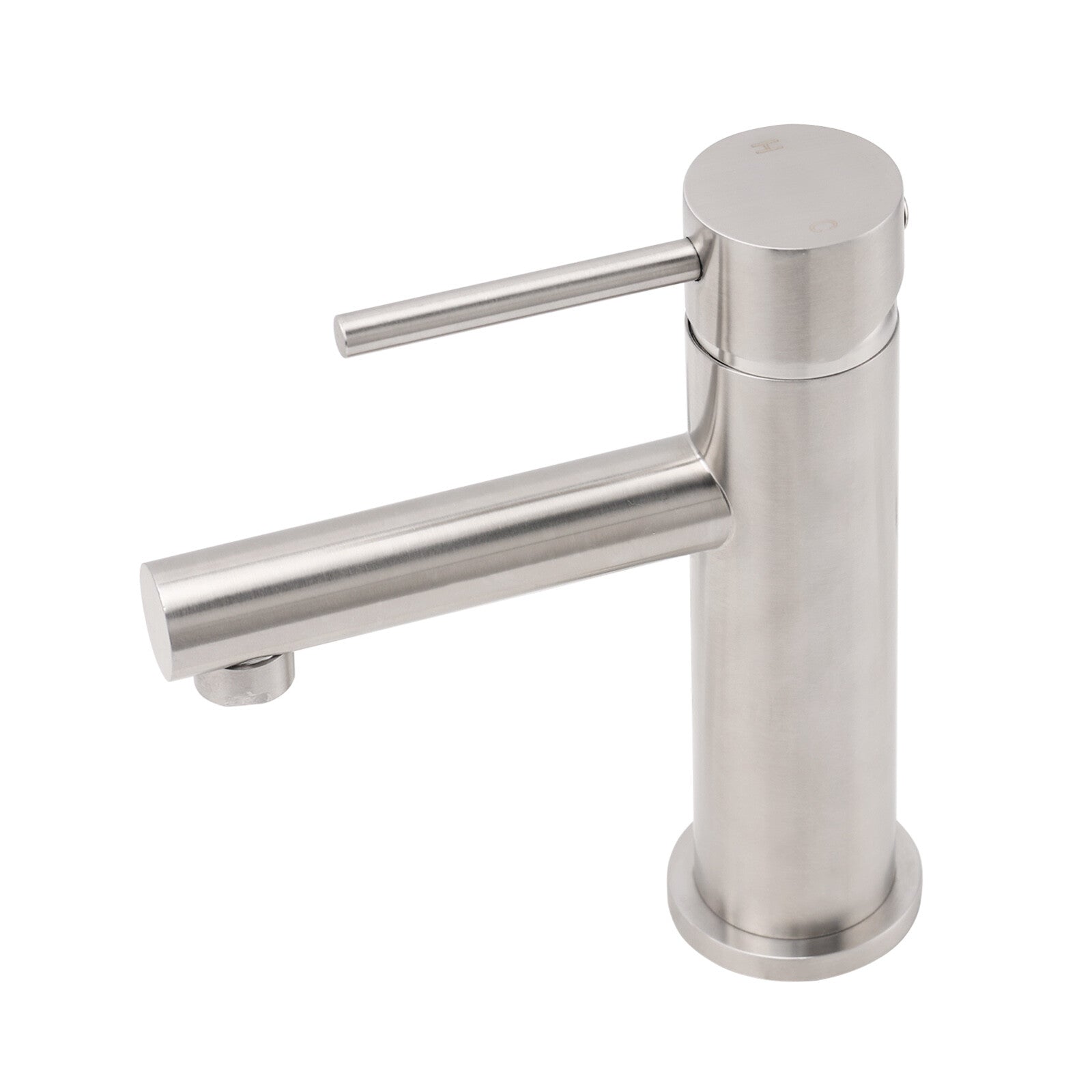 Brushed Nickel Basic Round Bathroom Basin Mixer Laundry Vanity Sink Faucet Tap