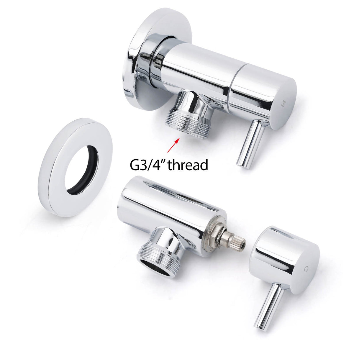 Chrome Round Wall Mounted 1/4 Turn Hot Cold Tap Pair Set For Washing Machine
