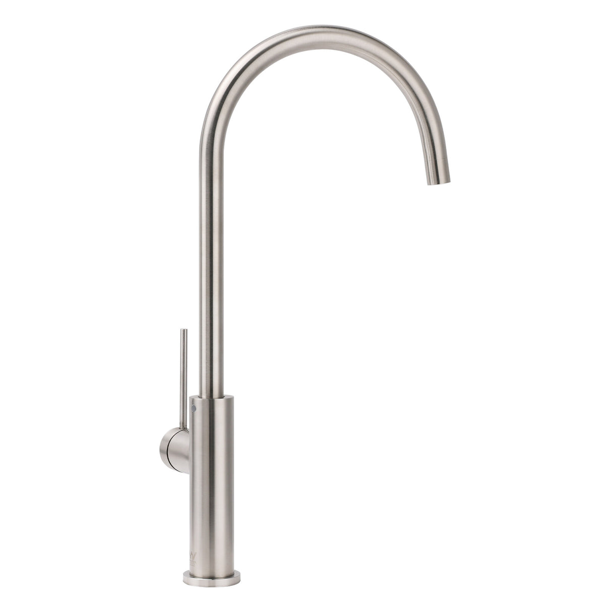 Brushed Nickel 435mm Tall Slim Round Kitchen Laundry Sink Mixer Faucet Tap Spout