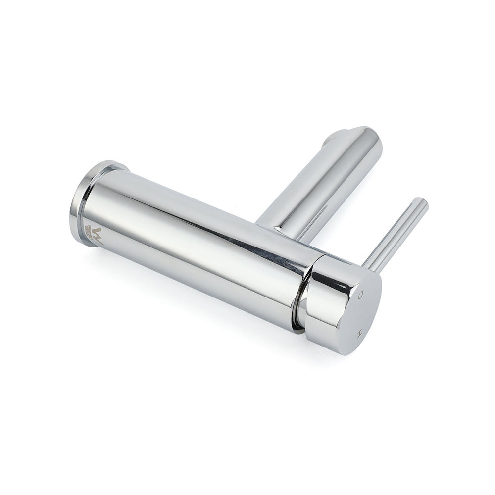 WELS Chrome Short Kitchen Laundry Round Basin Mixer Vanity Sink Faucet Tap Set